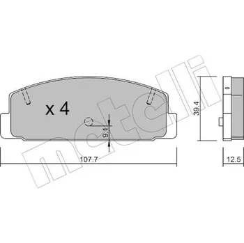 Auto-moto Sada brzdových destiček, kotoučová brzda METELLI 22-0302-2