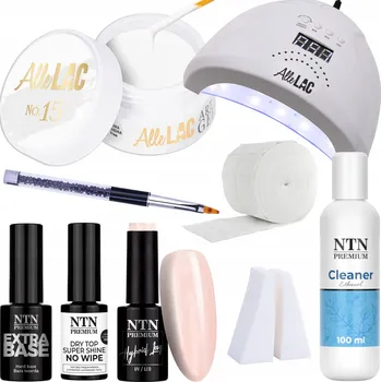 Lak na nehty Sada na nehty Babyboomer Lesk 9v1 UV Lampa Gel Báze Top Coat + Příslušenství