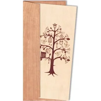 Obraz Dřevěné přání DL s dřevěnou obálkou - Strom