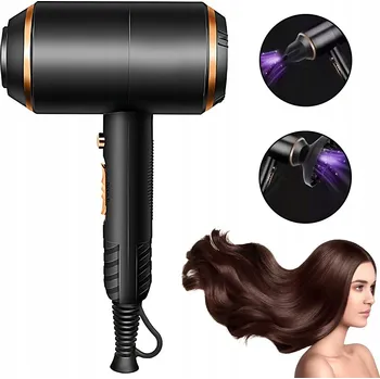 Fén SUSZARKA NA VLASY 1700W 3 RYCHLOSTI IONIZACE STUDENÝ VZDUCH S DIFUZÉREM