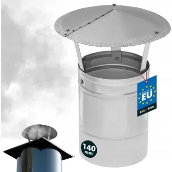 Komín Kouřová STŘÍŠKA pro TRUBKY o průměru 140mm, komínová hlavice na ocelovou pozinkovanou trubku, KOMÍN