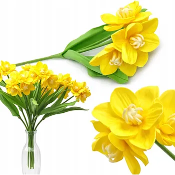 umělá květina NARCIS PĚNOVÁ VĚTVIČKA VELKÁ 40 CM UMĚLÉ KVĚTINY JAKO ŽIVÉ DEKORACE JARO