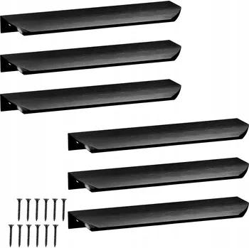 Nábytkové kování Nábytková Úchytka Hranová Moderní Hliníková Černá Matná 180 mm 4 kusů