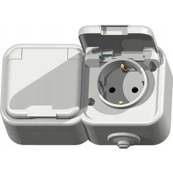 Elektrická zásuvka Ospel Delfina - dvojitá zásuvka na omítku GNH-2DS/00/w