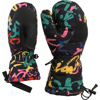 Juniorské lyžařské rukavice palčáky BLIZZARD-Bubble junior mitten ski gloves, black/multicolor Mix 6