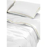 BÍLÉ POVLEČENÍ S BAMBUSOVOU PASPULKOU 140x200 PREMIUM SADA JEMNÉ PŘÍRODNÍ
