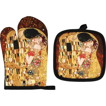 Chňapka Carmani, sada chňapka a kuchyňská rukavice - KLIMT/Polibek a Strom života