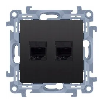 Elektrická zásuvka Internetová zásuvka nástěnná Kontakt-simon černá