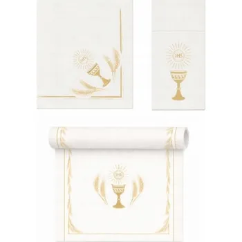 Papírový ubrousek KOMPLET PRO K PRVNÍMU SVATÉMU PŘIJÍMÁNÍ: BĚHOUN, UBROUSKY, KAPSY NA PŘÍBORY AIRLAID, MOTIV SVATÉ PŘIJÍMÁNÍ – KALICH