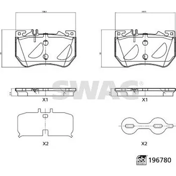 Brzdová destička Sada brzdových destiček, kotoučová brzda SWAG 33 11 2340