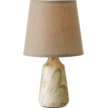 Stojací lampa STOJACÍ STOLNÍ LAMPA NOČNÍ LAMPA 28 CM VZHLED MRAMORU BÉŽOVÁ HNĚDÁ
