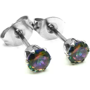 Náušnice RajSperku Náušnice z Chirurgické oceli s kamínkem 0,4 cm barevné NS260142 dárkové balení zdarma