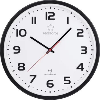 Hodiny Renkforce RF-6826036 DCF nástěnné hodiny 320 mm x 45.5 mm, bílá/černá