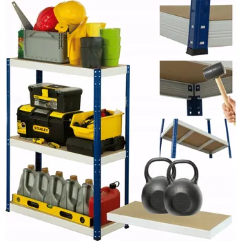 Dílenský regál Kovový regál do garáže a skladu HELIOS 106x100x50cm, 3 police, nosnost 275kg PL