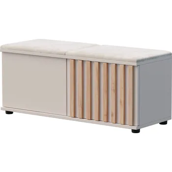 Botník s čalouněným sedákem, lamely kašmír