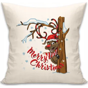 Vánoční dekorace VÁNOČNÍ POLŠTÁŘ SOB JAKO dárek Vánoce, NA MIKULÁŠE, DEKORAČNÍ 40x40 cm