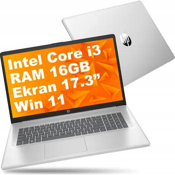 Notebook Notebook HP 17-cn Intel Core i3 16GB 256GB Intel UHD HD+ Win 11 Stříbrný