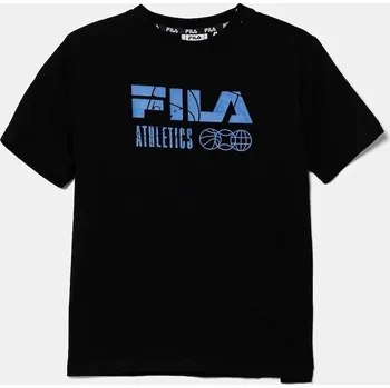 Chlapecké tričko Dětské bavlněné tričko Fila IFFEZHEIM FAT0667 černá 99X, vel. 170-176