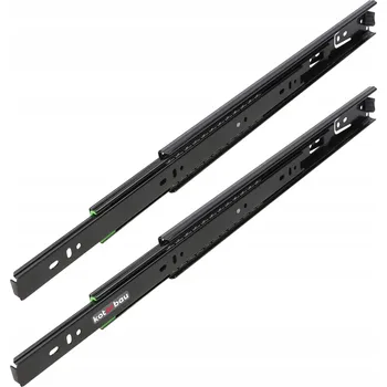 Nábytkové kování NÁBYTKOVÁ KULIČKOVÁ VODÍTKA PRO ZÁSUVKY POLIC PLNÝ VÝSUV H-45 ČERNÁ 400 mm