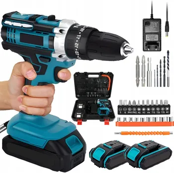 Vrtačka AKUMULATOROVÁ AKU VRTAČKA /ŠROUBOVÁK S LED OSVĚTLENÍM 21V + 2 BATERIE