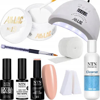 Lak na nehty Sada na nehty Babyboomer Lesk 9v1 UV Lampa Gel Báze Top Coat + Příslušenství