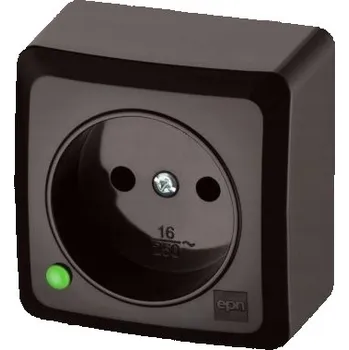 Elektrická zásuvka BERG Jednoduchá zásuvka na omítku 2P 16A hnědá 3740-05