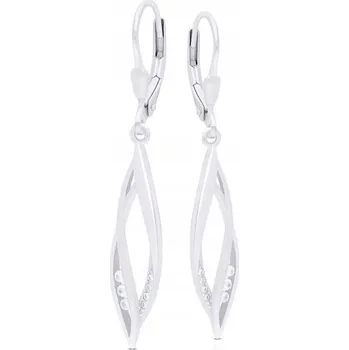 Náušnice Stříbrné Náušnice Visací Zirkony Pro Ženy Stříbro 925 Originální Vzor