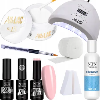 Lak na nehty Sada na nehty Babyboomer Mat 9v1 UV Lampa Gel Báze Top Coat + Příslušenství