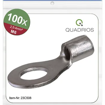 Kabelové oko Quadrios 23C508 kulaté kabelové oko Průřez (max.)=4 mm² Ø otvoru=6.5 mm bez izolace 100 ks