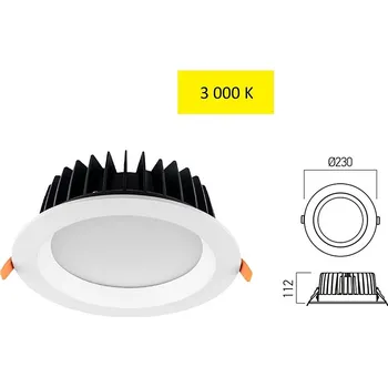 Koupelnové svítidlo Vestavné 60W LED světlo MA12WW Arelux 3000K pr.23cm IP44