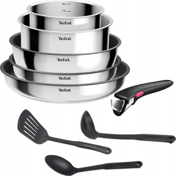Sada nádobí Sada hrnců Tefal Ingenio Cook Eat nerezová ocel 9 ks