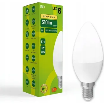 Žárovka LED žárovka svíčka E14 6W 510lm 3000K
