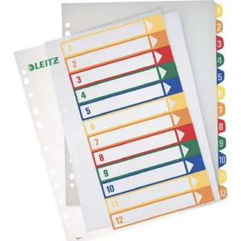 Kartotéka Leitz 12940000 rejstřík DIN A4, nadměrná šířka 1-12 polypropylen vícebarevná 12 karet lze popsat pomocí počítače 12940000