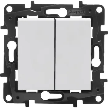 vypínač Schodišťový přepínač dvojitý 10AX - bílá barva, NILOE STEP