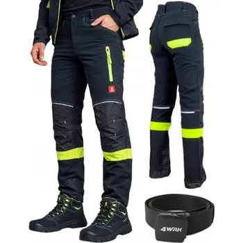 Pracovní obuv ELASTICKÉ PRACOVNÍ kalhoty softshell REFLEXNÍ BOZP NYLON + pásek 62