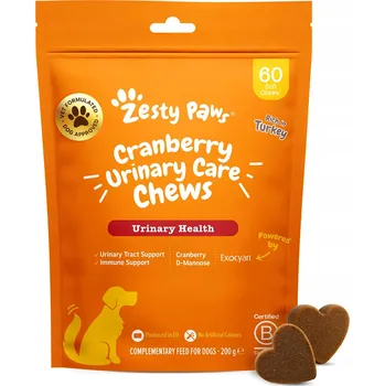 Vrták Zesty Paws Cranberry Urinary Chews (60 ks) na podporu močových cest