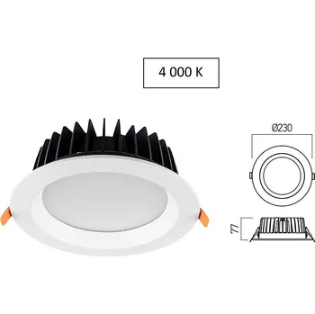 Koupelnové svítidlo Vestavné 40W LED světlo MA11NW Arelux 4000K pr.23cm IP44