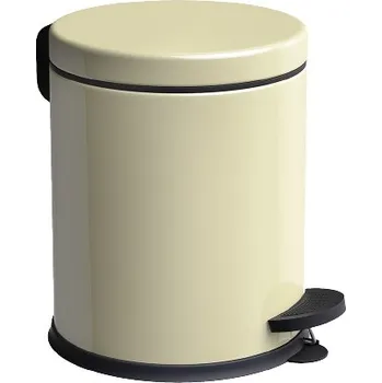 Obraz Koupelnový koš kulatý s pedálem Krémový 5 l