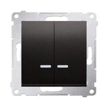 vypínač Křížový vypínač Klasik, Podomítkový Kontakt-simon černý DW7/2L.01/X/49