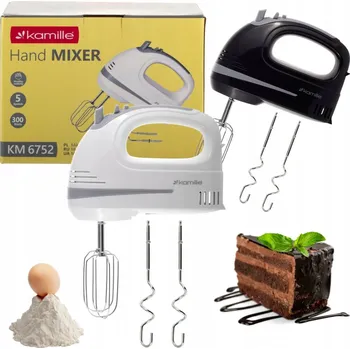 RUČNÍ MIXÉR Kuchyňský robot 5 rychlostí 4 Míchadla KAMILLE 300W