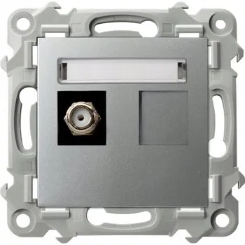 Elektrická zásuvka Anténní zásuvka nástěnná Ospel stříbrná