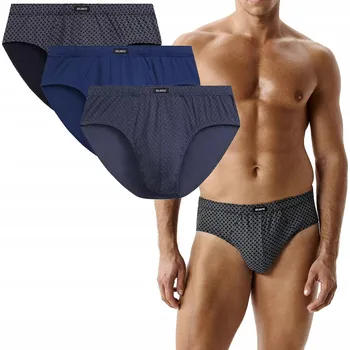 Slipy Pánské slipy Atlantic 3MP-214 Wl26 Gra/niec/den XXL (44) tmavě modré