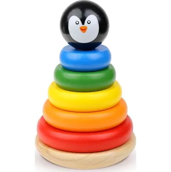 Dřevěná hračka Dřevěné stavebnice pro děti od 3 let | Vzdělávací věž pro malé děti