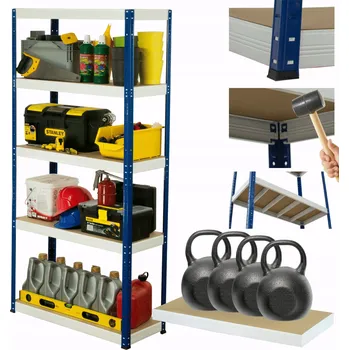 Dílenský regál Kovový regál skladový garážový HELIOS HNW 196x100x45 5x400kg