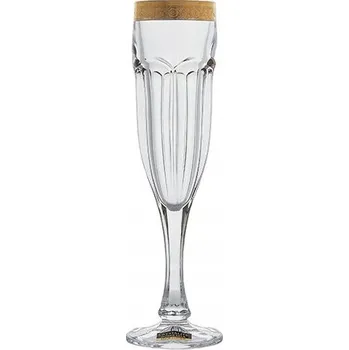 Sklenice Skleničky na šampaňské Bohemia Safari Gold bezbarvé, žluté 150 Ml 6 ks