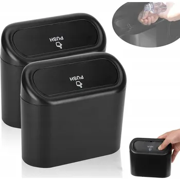 Odpadkový koš 2 koše do auta na odpadky s víčky na nápoje, závěsné koše