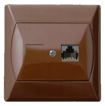 Elektrická zásuvka POČÍTAČOVÁ ZÁSUVKA RJ45 5E OSPEL AKCENT HNĚDÁ