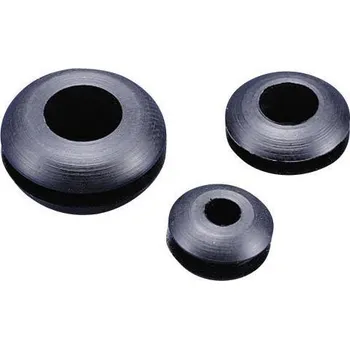 TRU COMPONENTS TC-GMR1410203 kabelová průchodka otevřená 10.5 mm, max. tloušťka desky 3.4 mm, PVC, černá, 100 ks