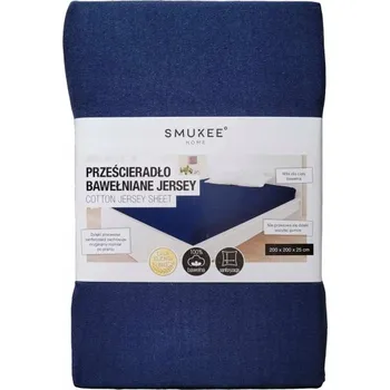 Prostěradlo SMUKEE Prostěradlo JERSEY s gumičkou, 200 x 200 x 25 cm, tmavě modré