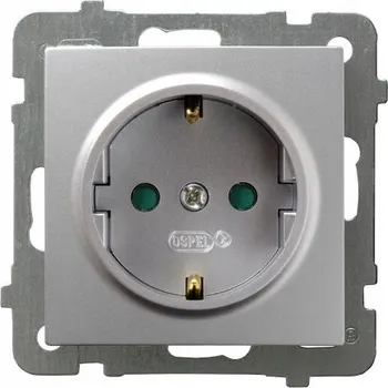 Elektrická zásuvka Stříbrná nástěnná Elektrická Zásuvka Ospel